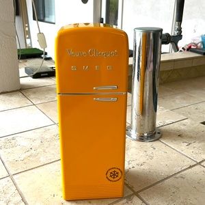 Veuve Clicquot France Smeg Fridge Collectors Item Yellow EMPTY Tin